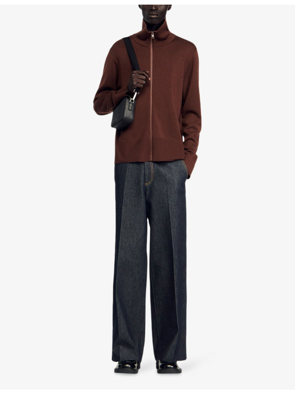 High-Neck Long-Sleeves Wool Trucker Jacket - 2