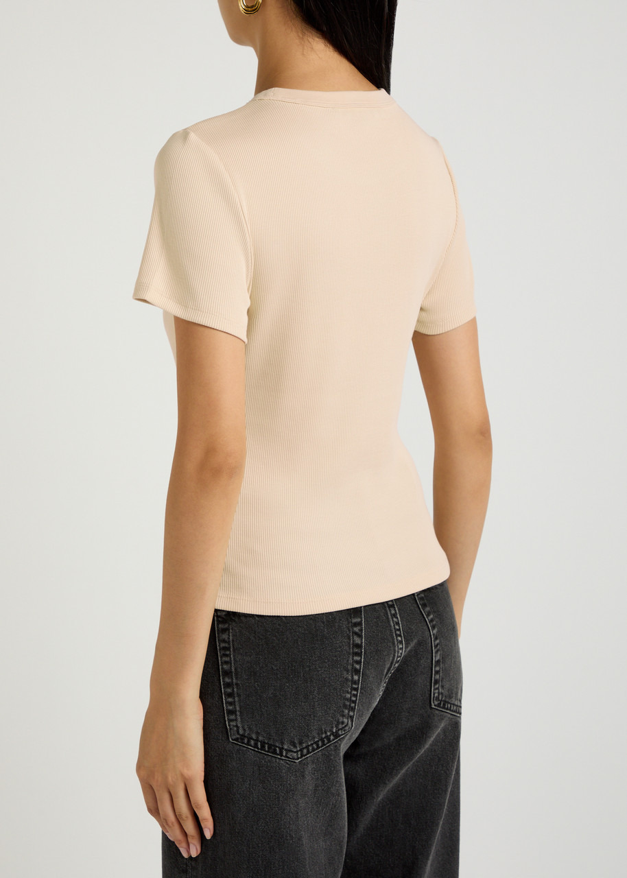 Veronica Beard Pruitt Ribbed Stretch-cotton T-shirt - 3