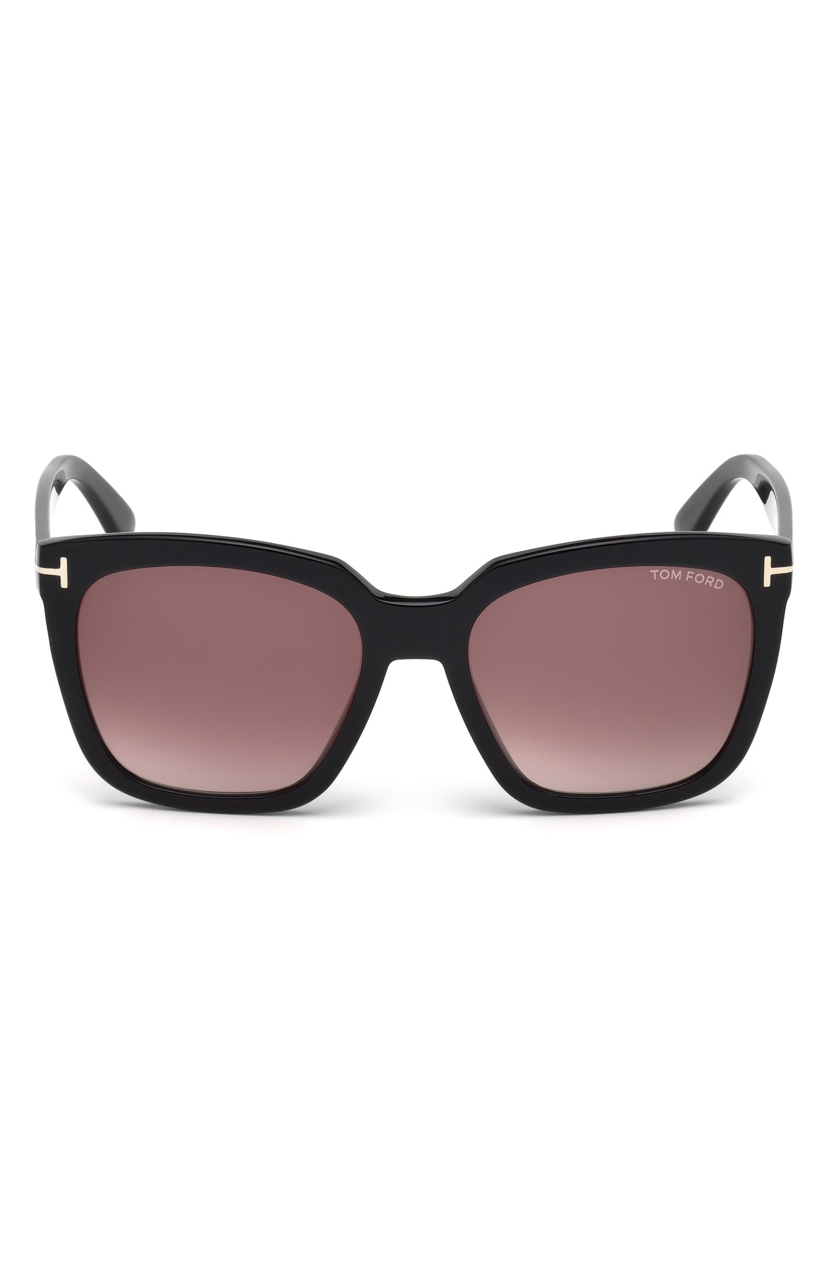 TOM FORD Amarra 55mm Gradient Square Sunglasses in Black/Gradient Burgundy at Nordstrom - 1