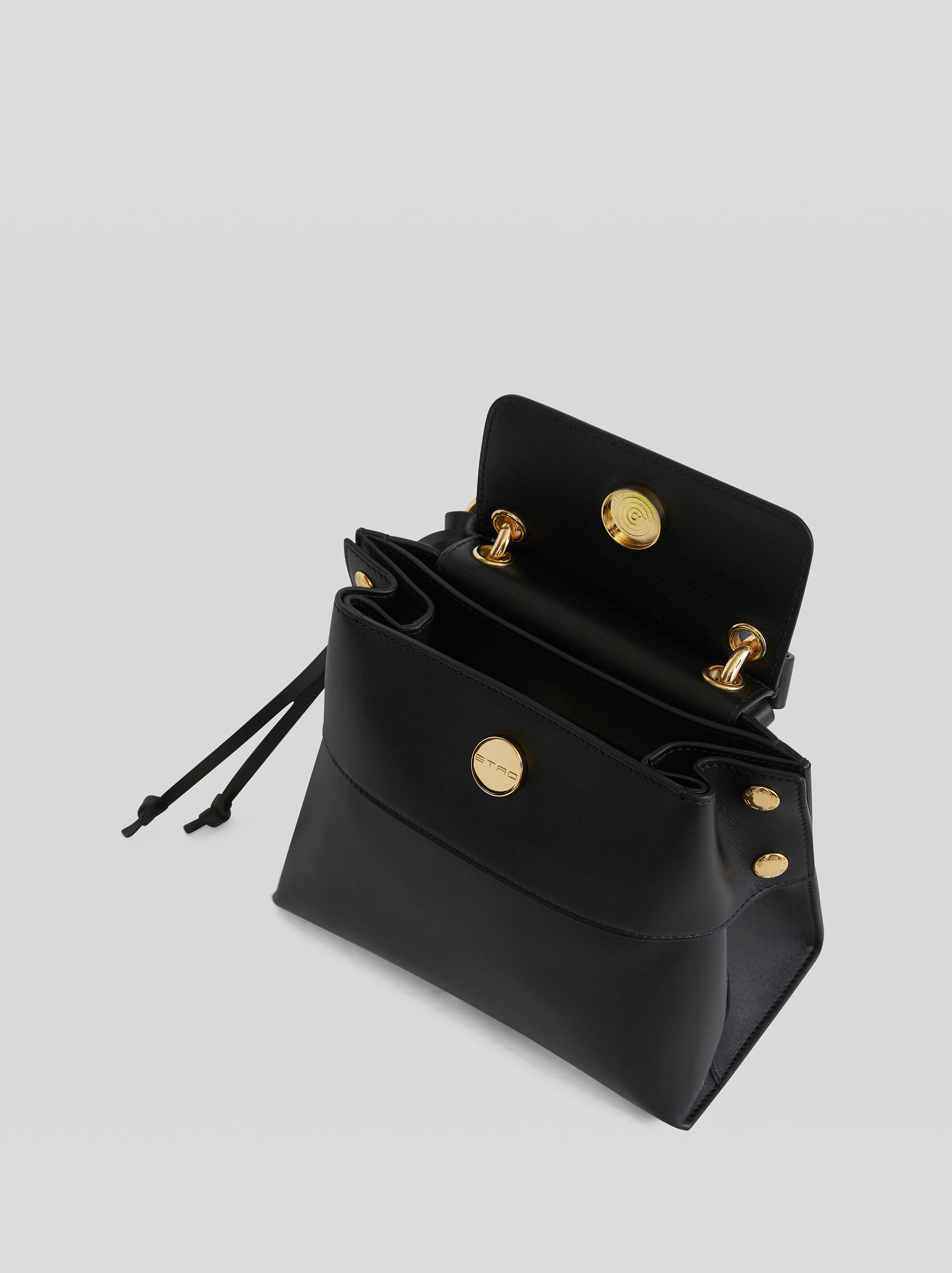 MINI BLACK LEATHER HANDBAG - 4