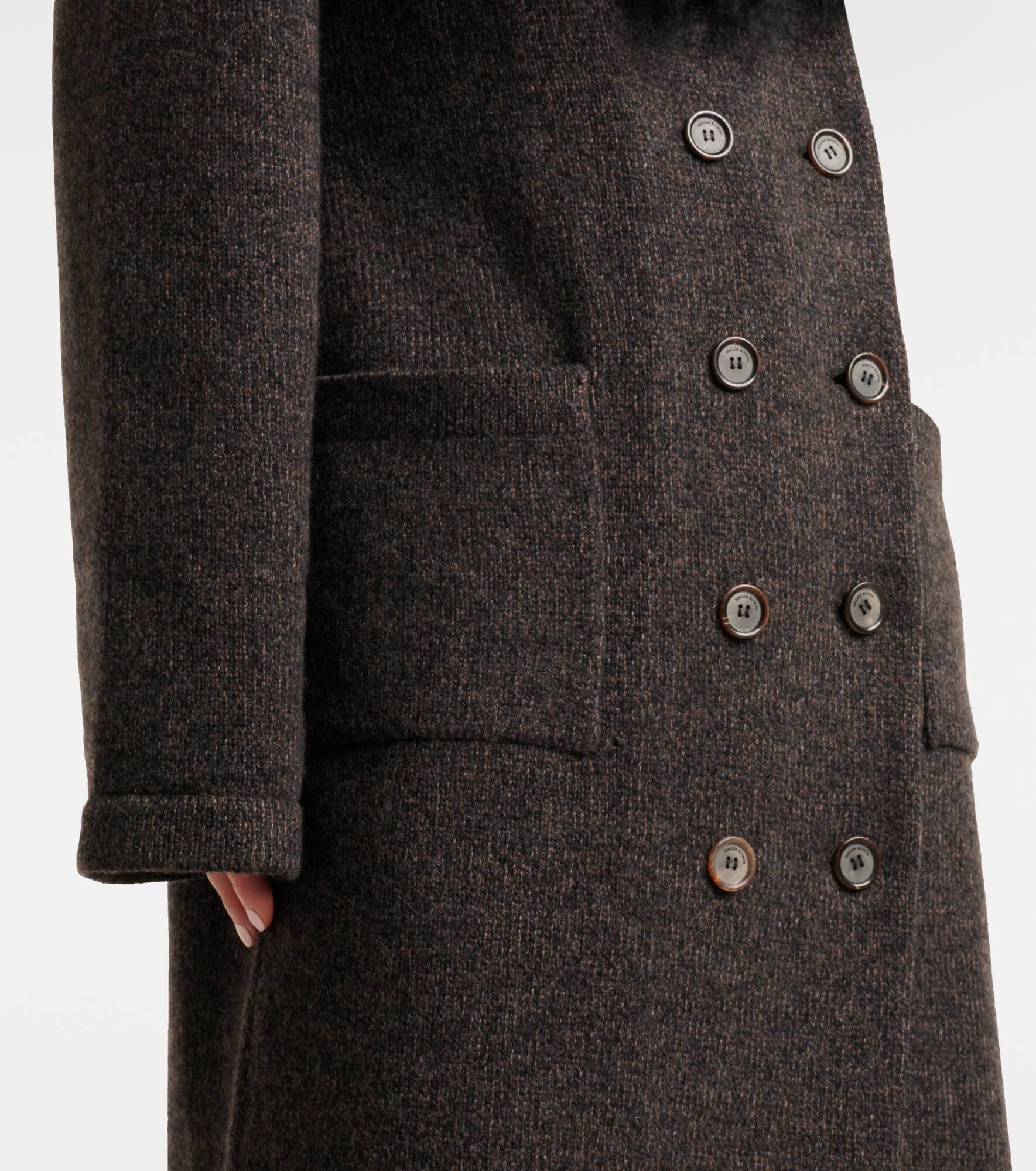 Shearling-trimmed cashmere coat - 5