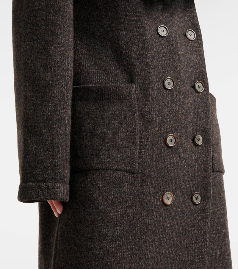 Shearling-trimmed cashmere coat 5