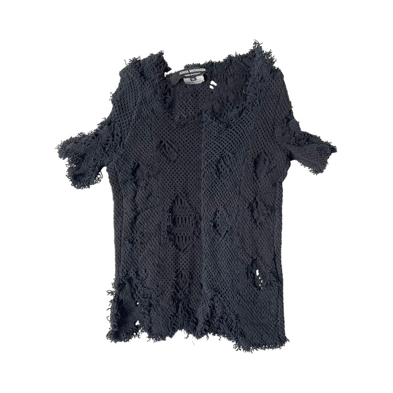 Vintage Comme des Garçons Distressed Mesh Top 'Black' - 1