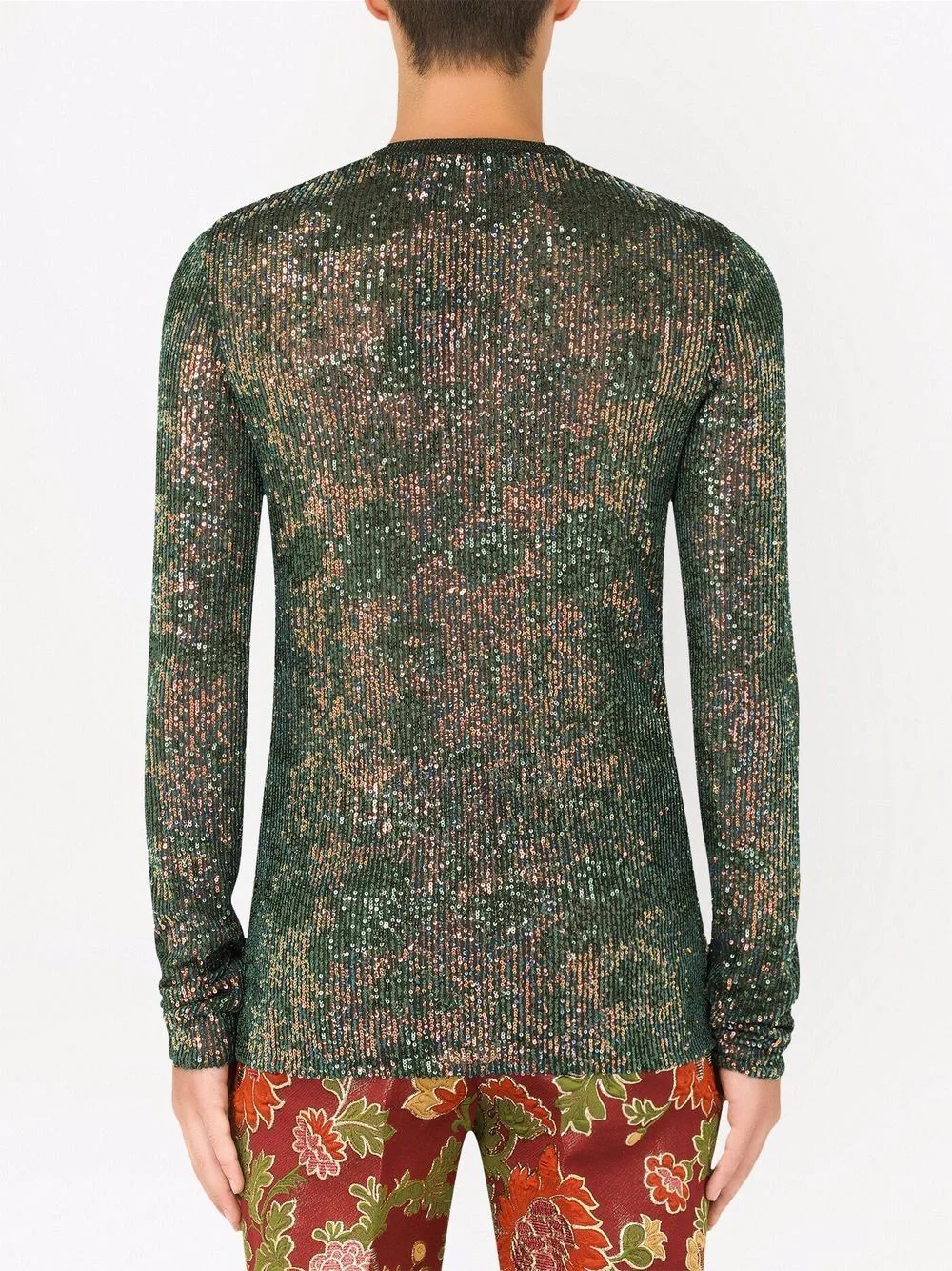 sequinned crew neck jumper - 4