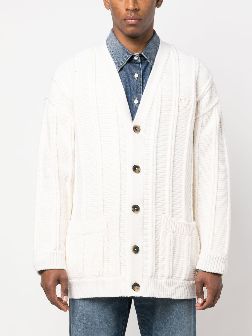 ribbed-knit cardigan - 3