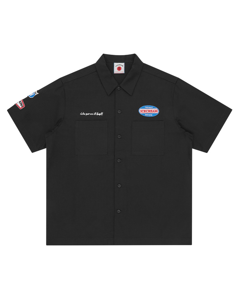 SHORT SLEEVE PATCH WORK SHIRT 1