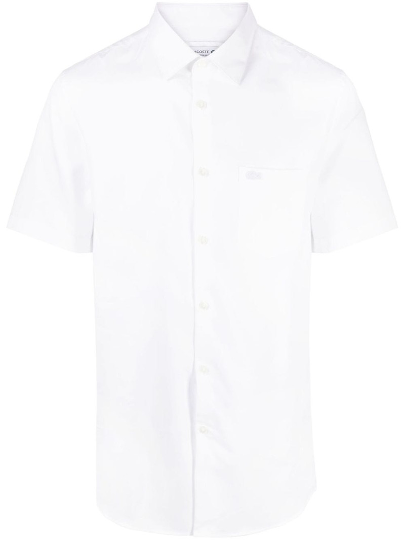 logo-embroidered short-sleeve cotton shirt 1