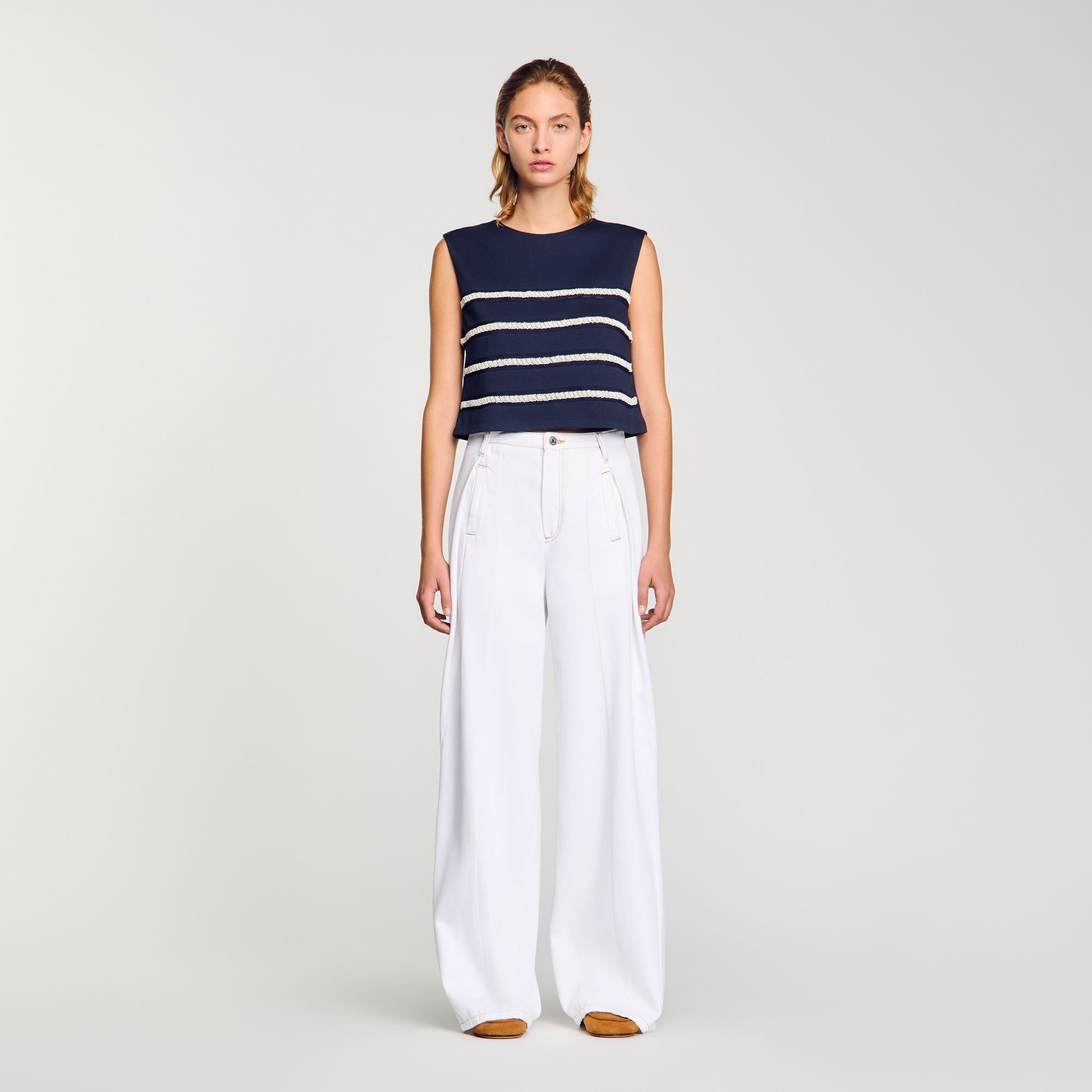 SLEEVELESS STRIPED T-SHIRT - 2