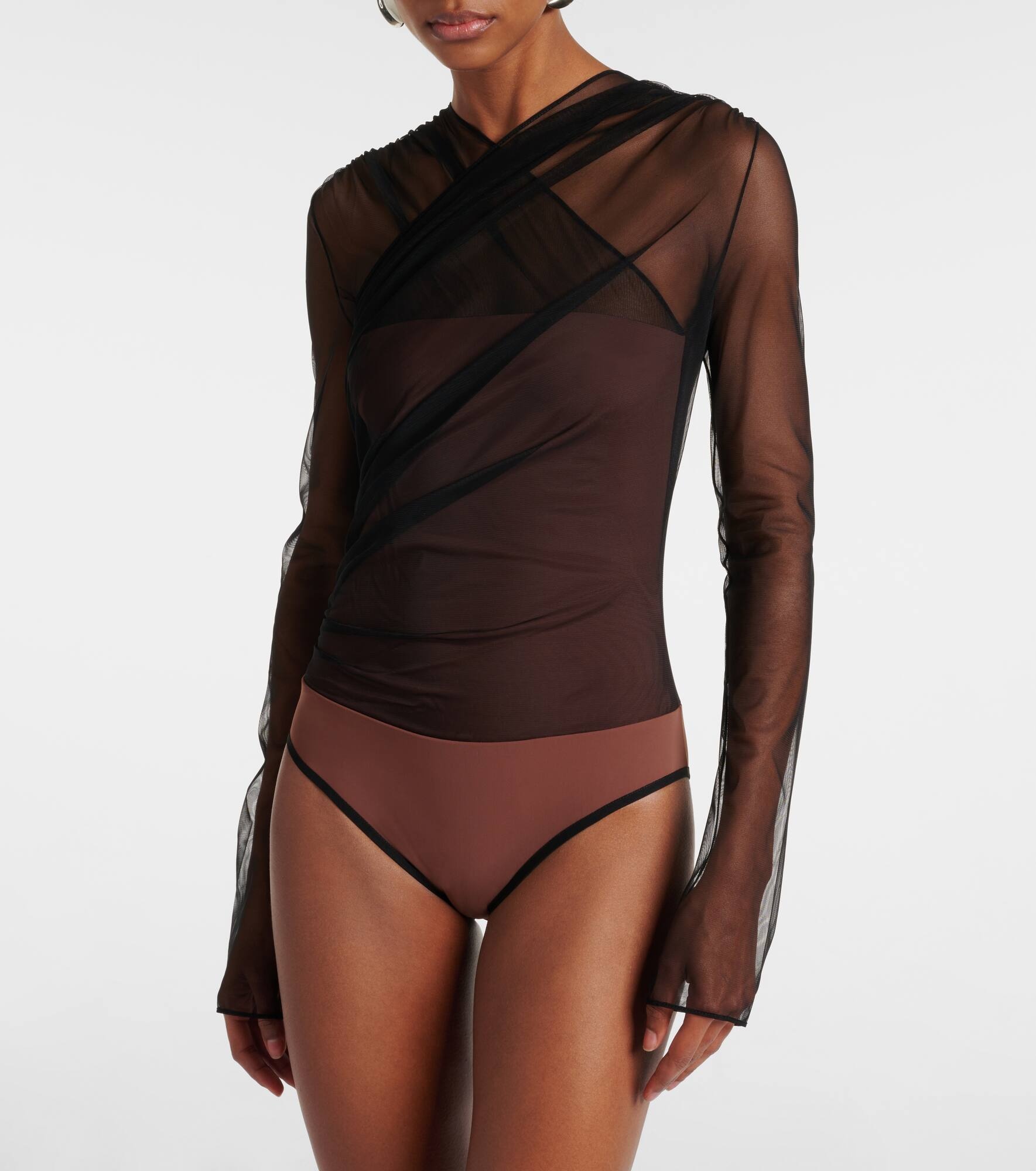 Renee draped tulle bodysuit - 3