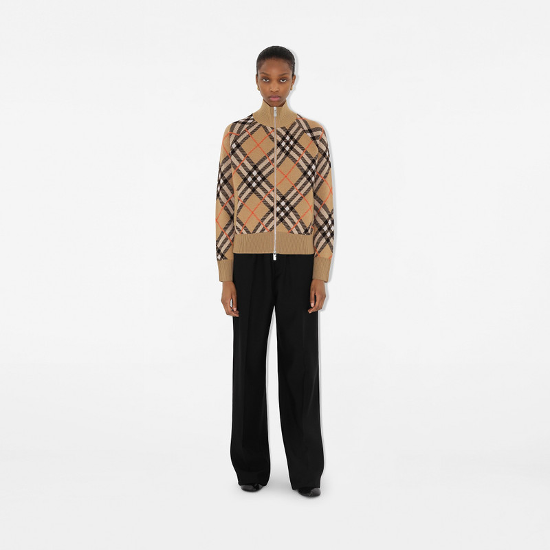 Burberry Check Wool Blend Track Jacket outlook
