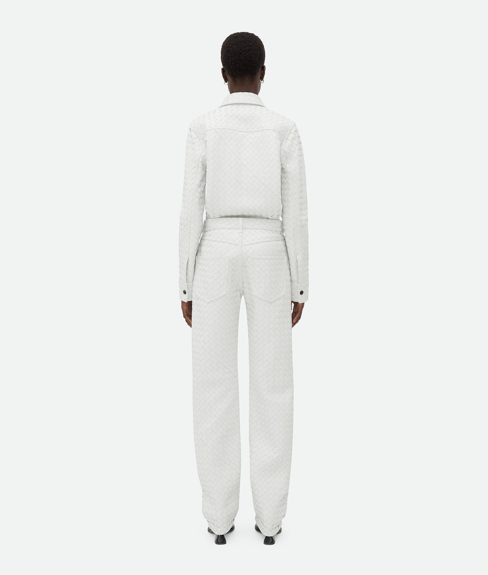 Intrecciato Leather Straight Leg Trousers - 3