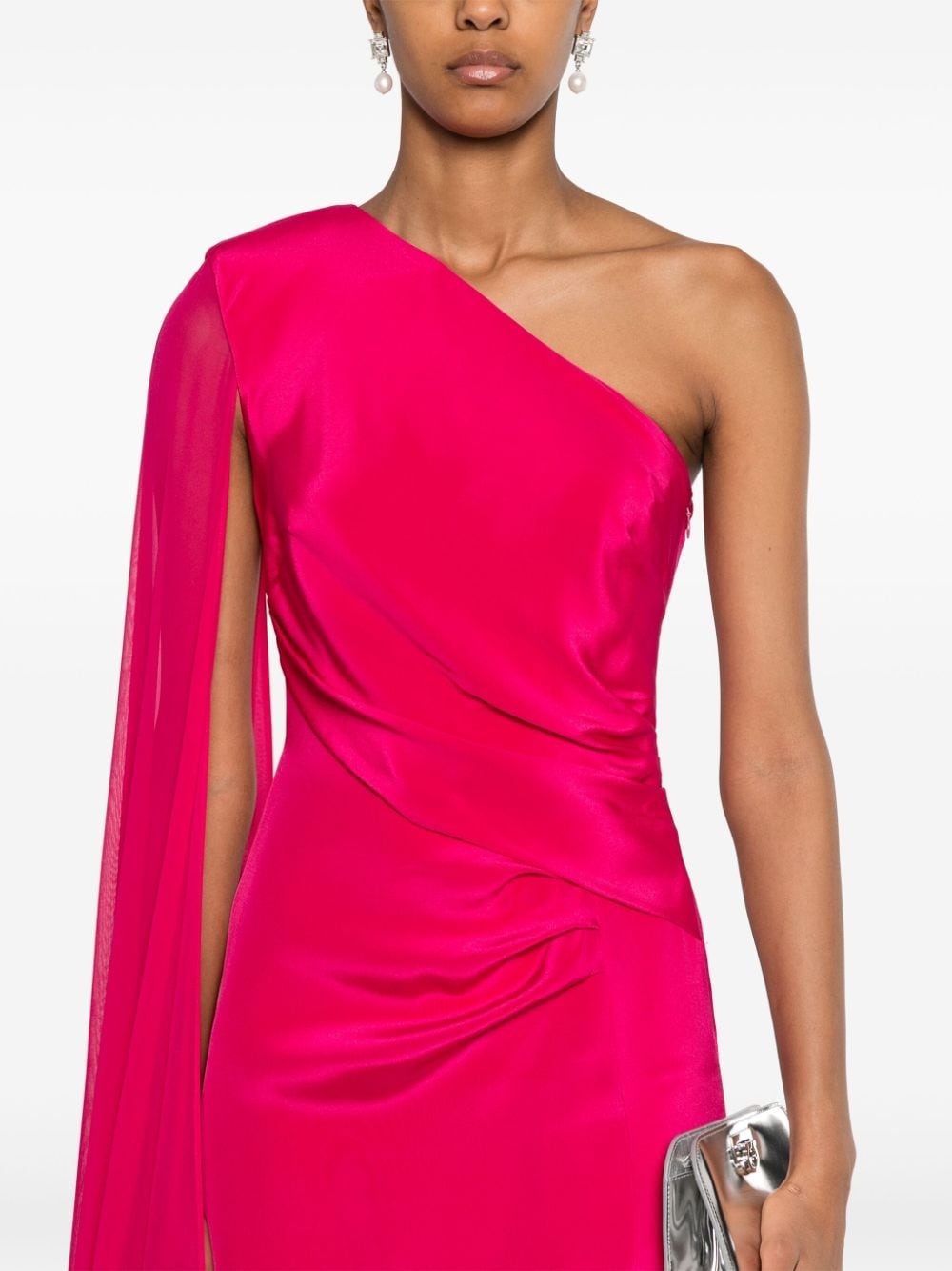 asymmetric silk gown - 5