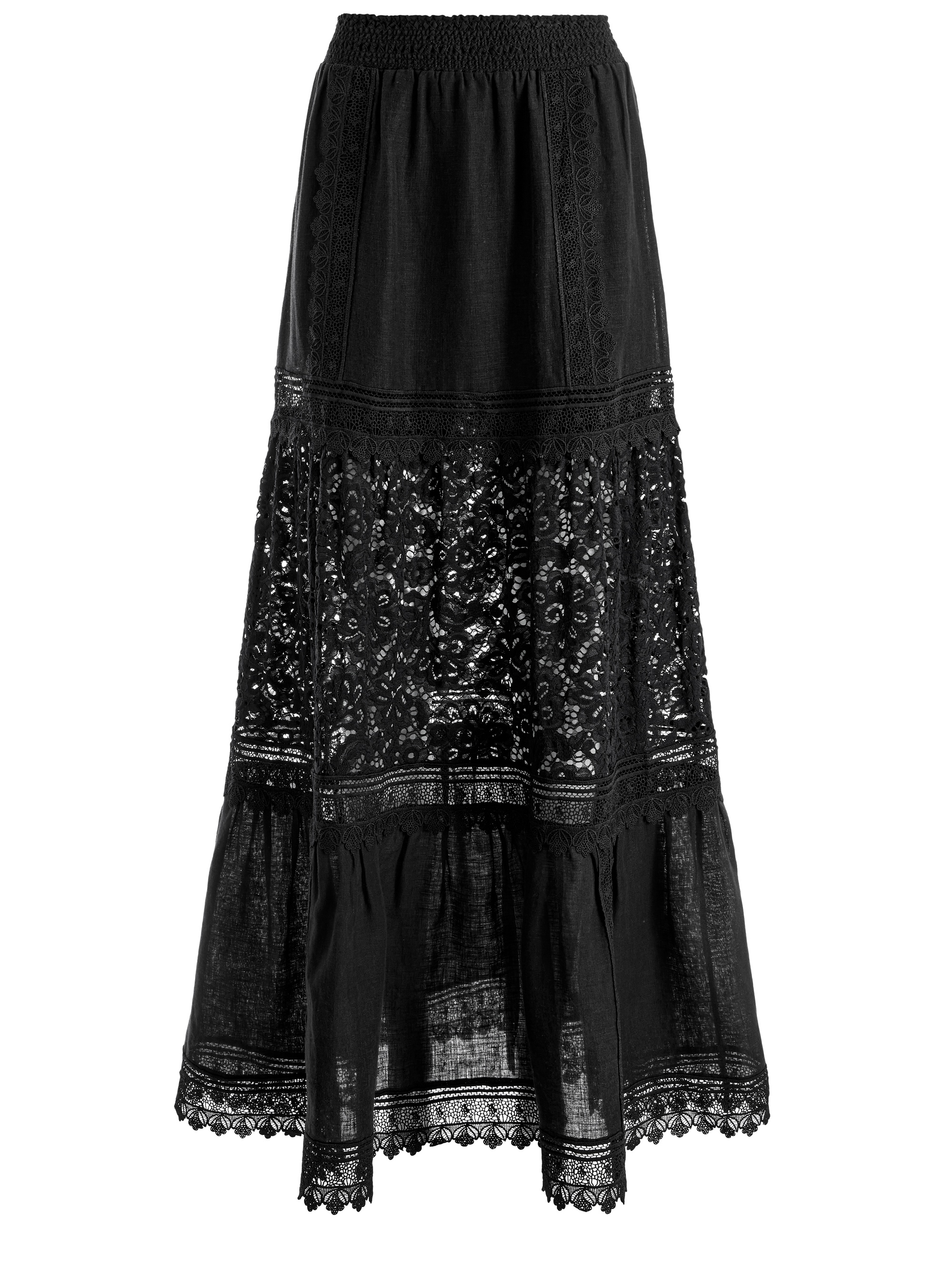 REISE EMBROIDERED TIERED MAXI SKIRT - 1
