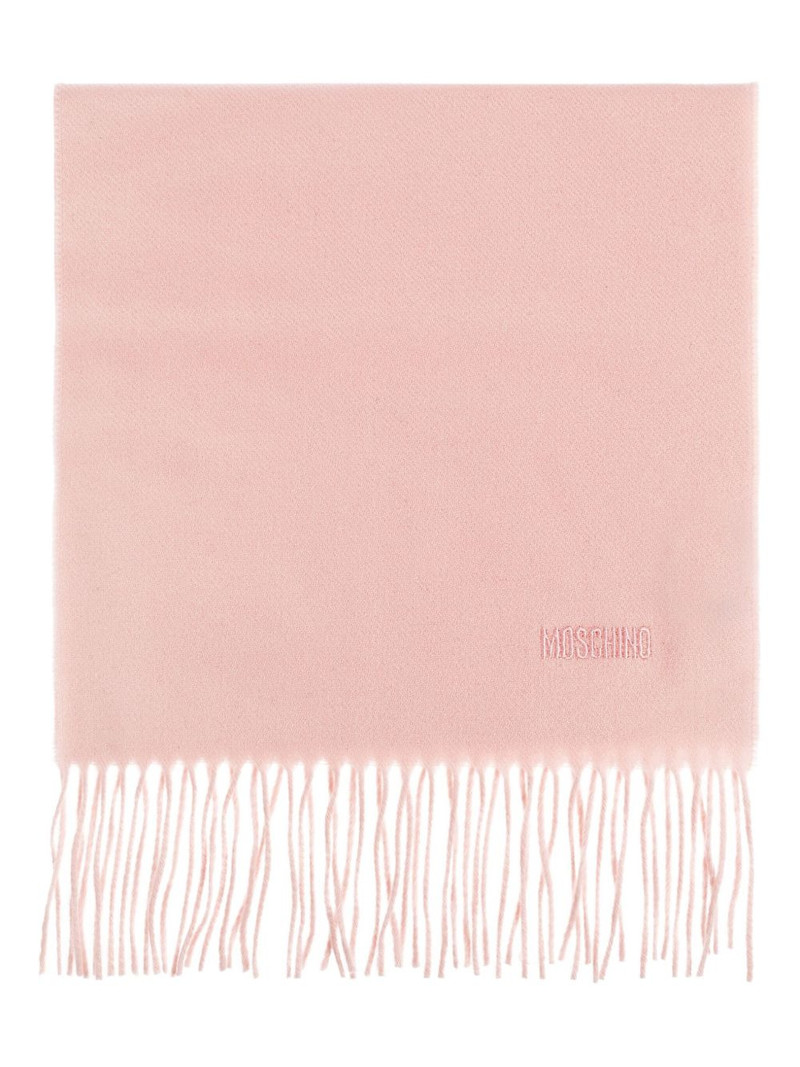 embroidered-logo fringed scarf 1