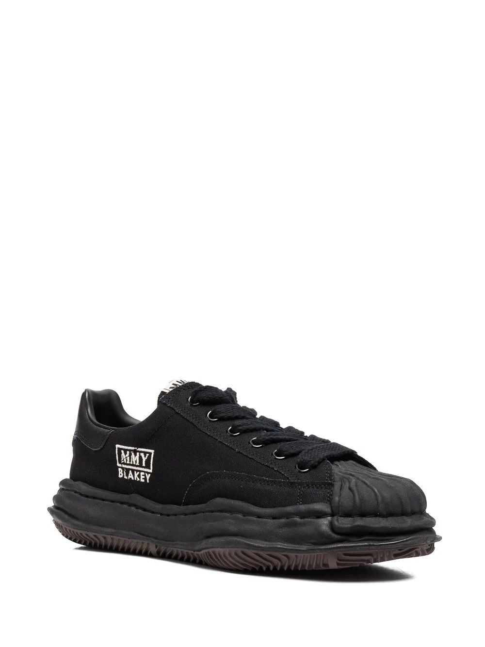 ridged-trim low-top sneakers - 2