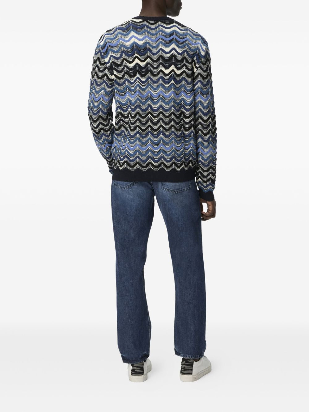 chevron-pattern knitwear sweater - 3