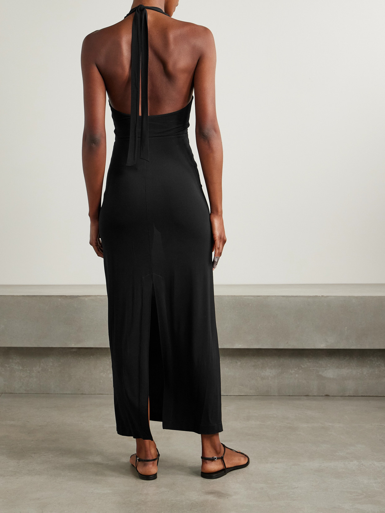 Ghiotto Embellished Cutout Stretch-jersey Halterneck Maxi Dress - 3