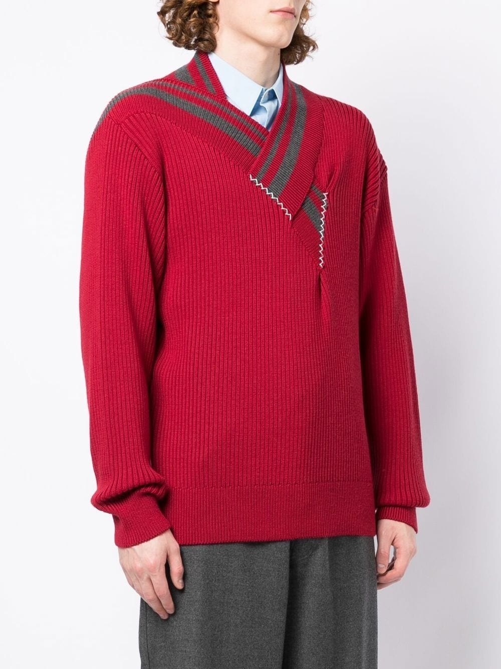 contrast-trimmed wool jumper - 3