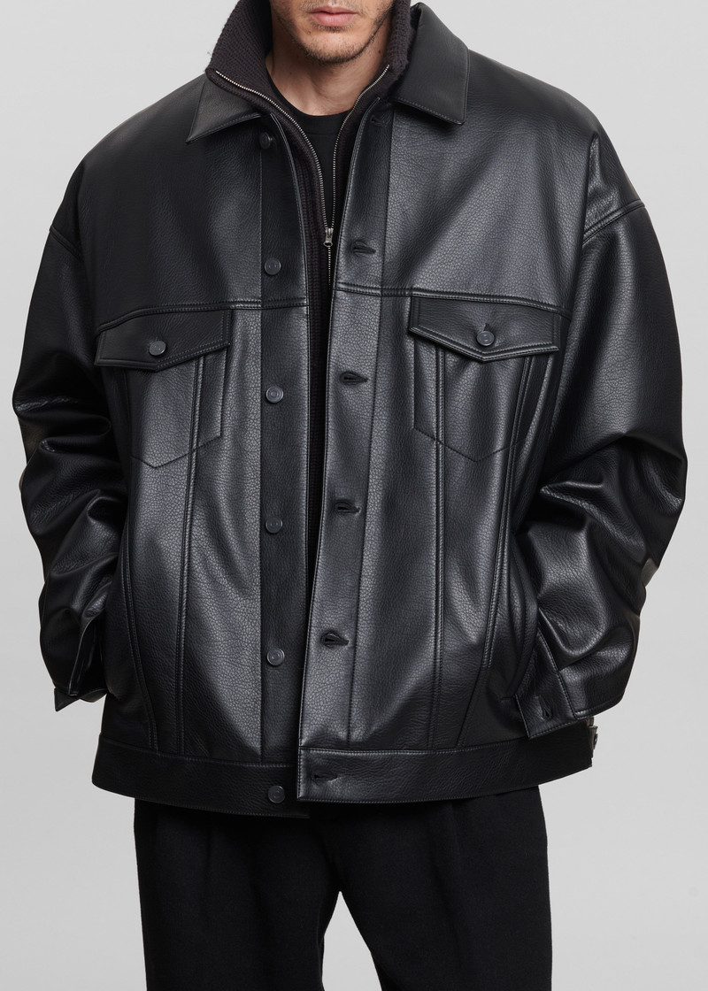 Conan Faux Leather Jacket - Black 11
