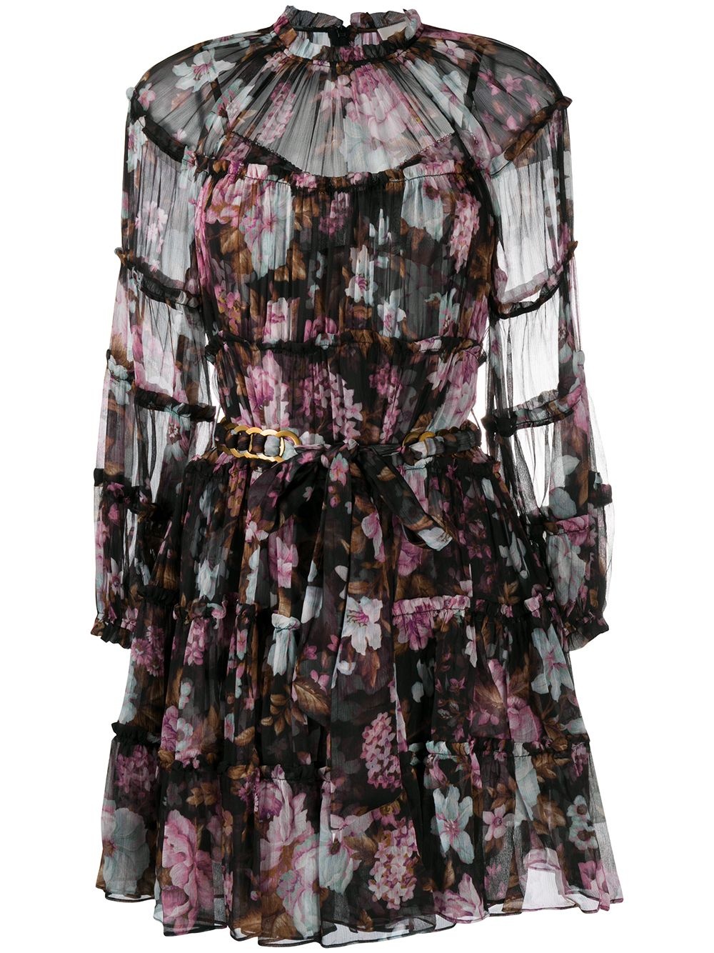 Charm floral-print mini dress - 1