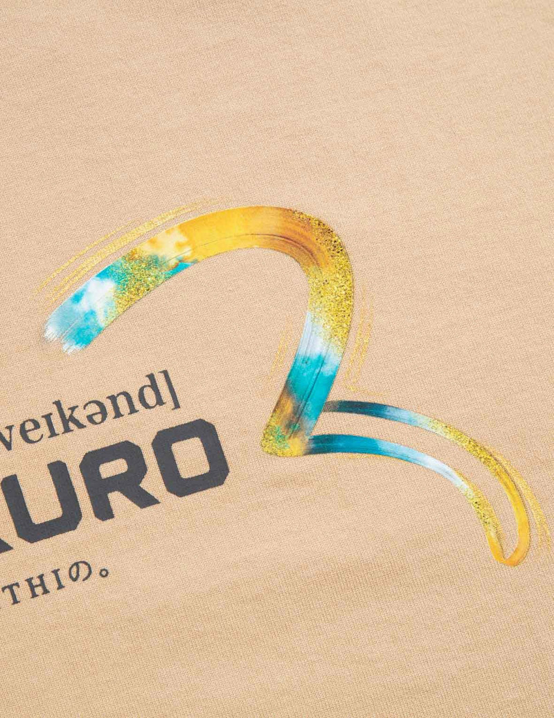 Brushed Seagull and Kamon Print T-shirt 11