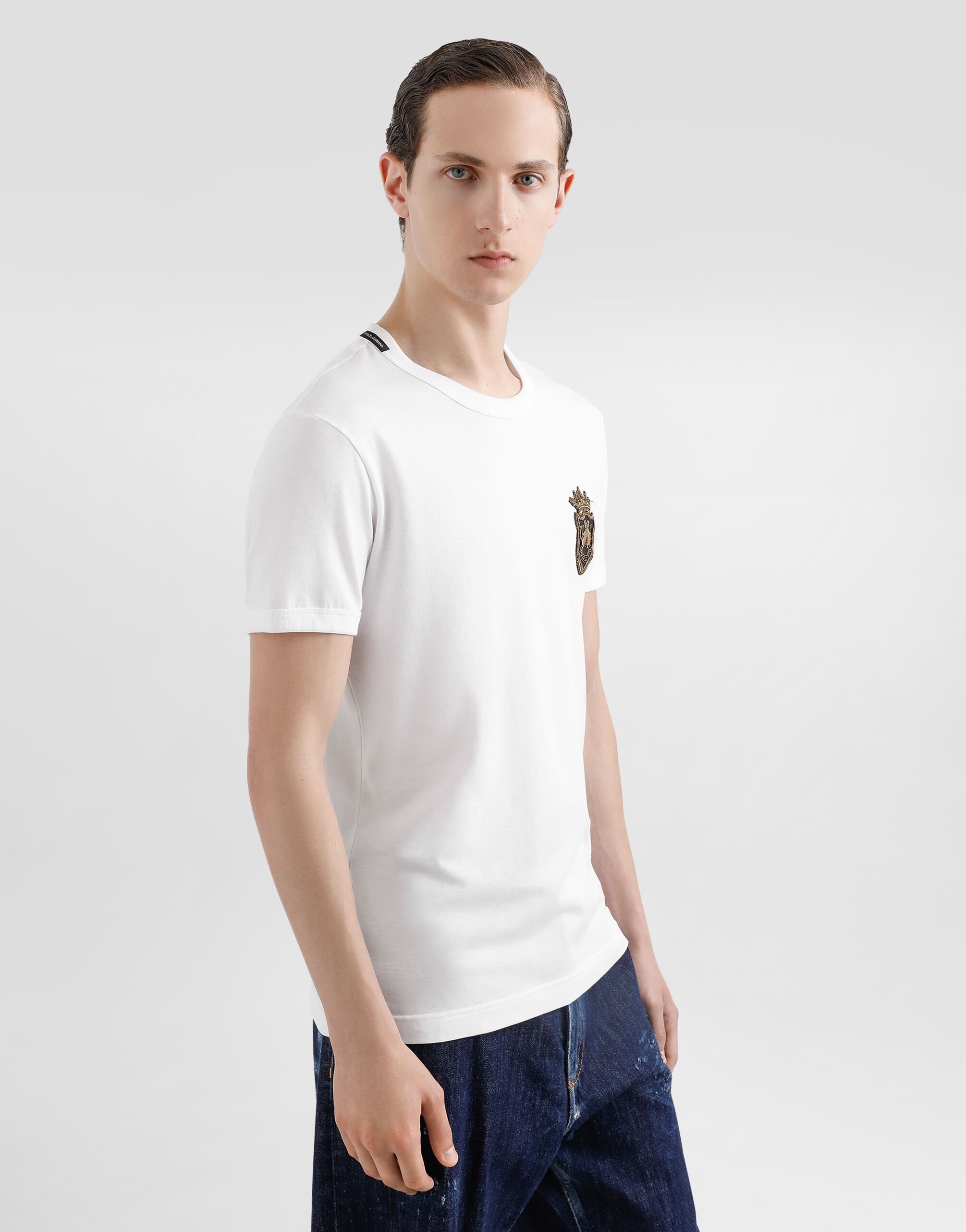 Cotton T-shirt with heraldic patch - 4