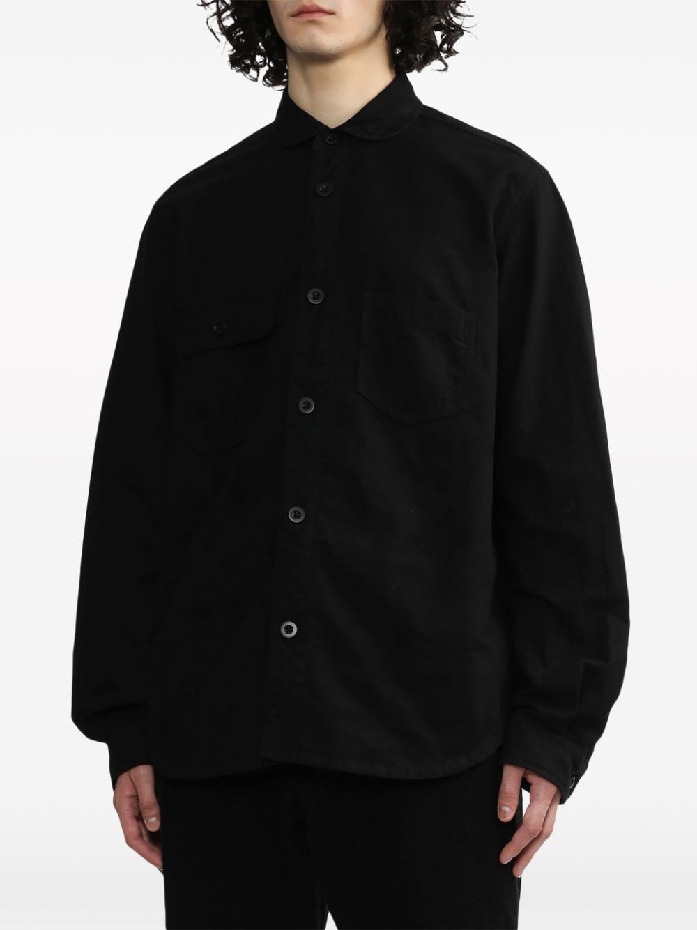 asymmetric-pocket cotton shirt - 3