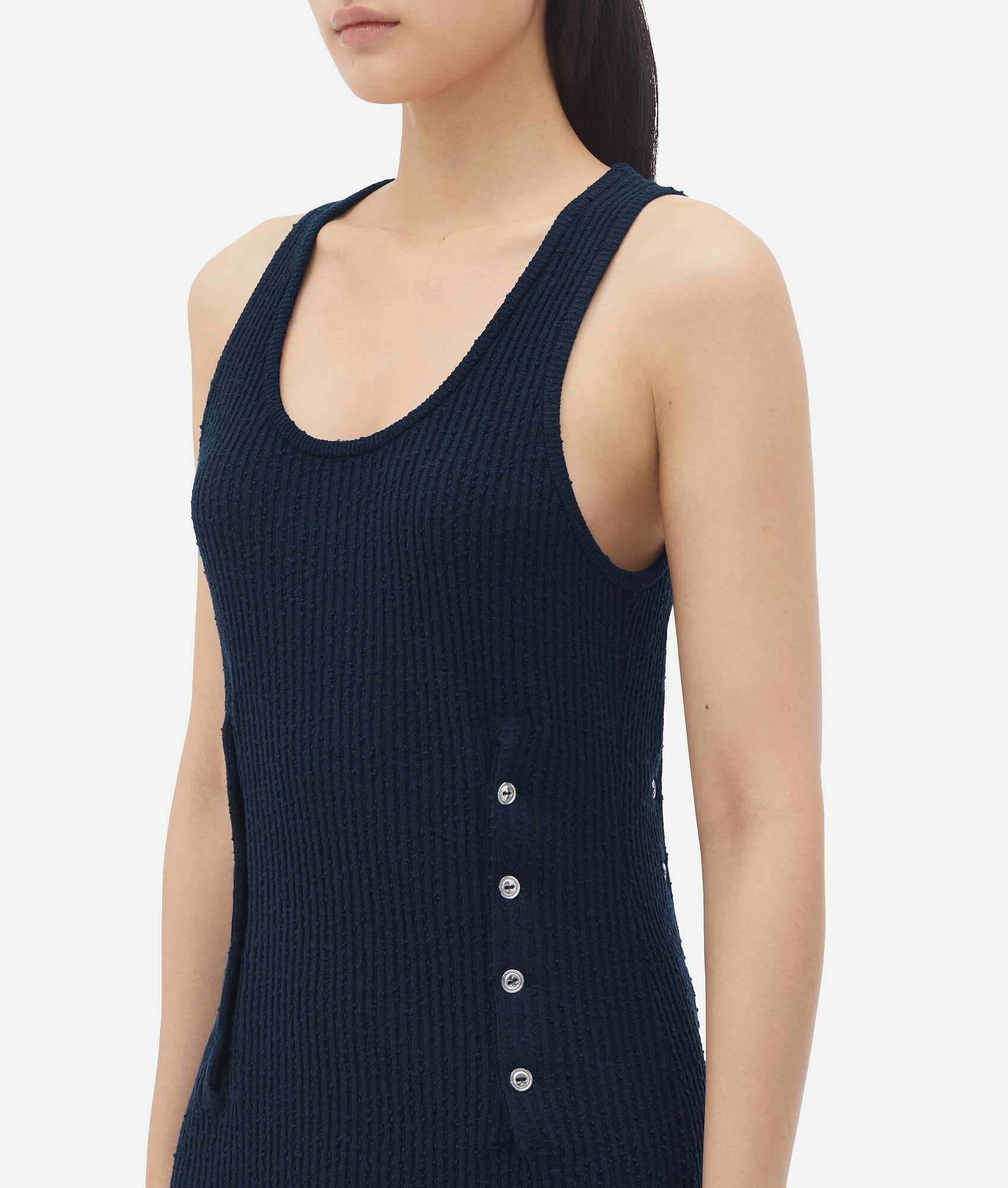 Slim Fit Ribbed Viscose Midi Dress - 4