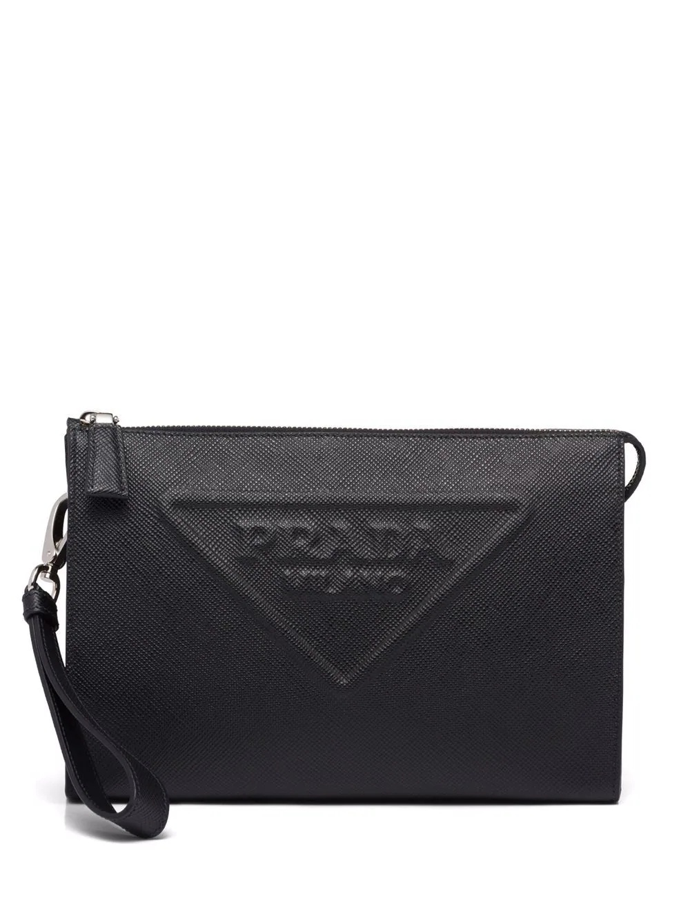 embossed logo clutch - 1