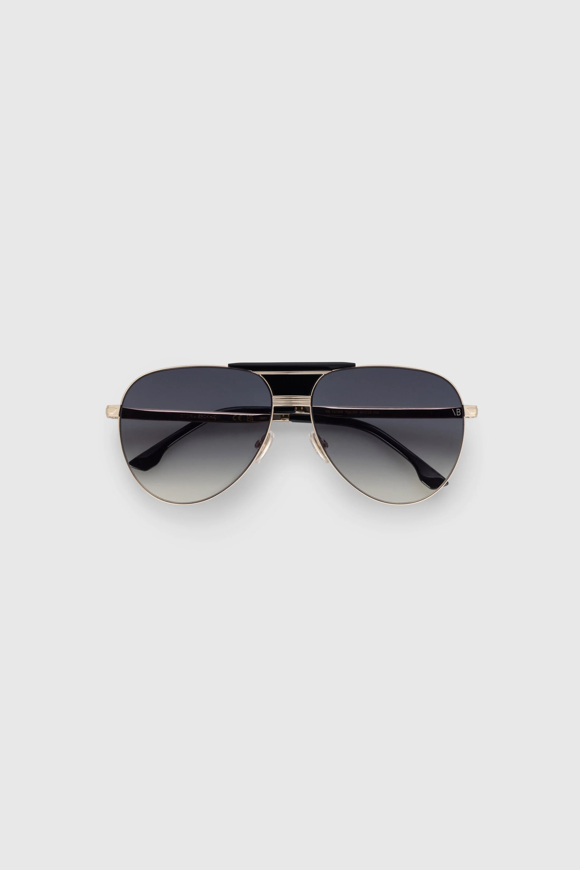Oversized Metal And Acetate Pilot Frame In Gold Black - 1