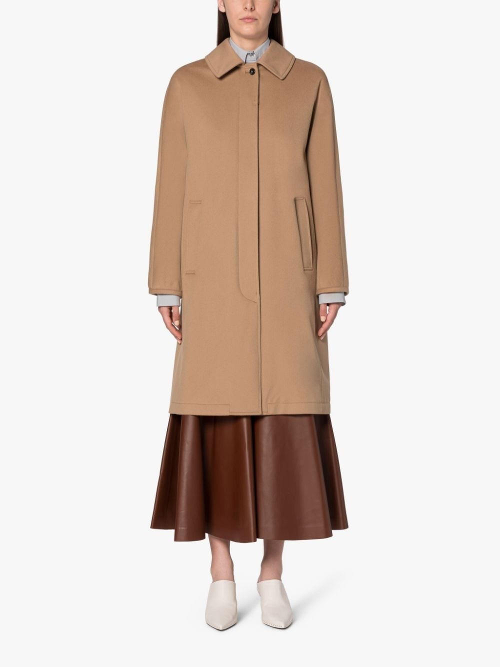 JEAN CAMEL STORM SYSTEM WOOL COAT - 3