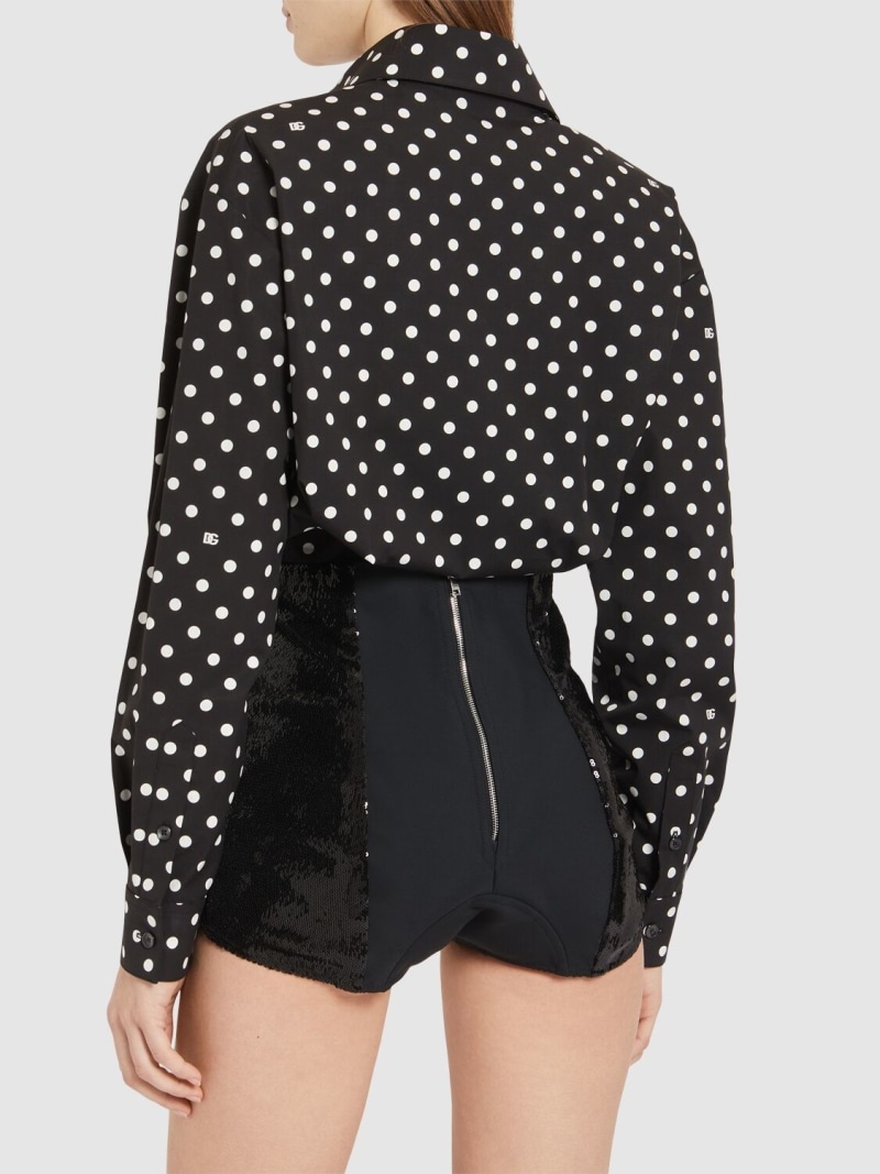 Poplin dots front knot shirt - 3