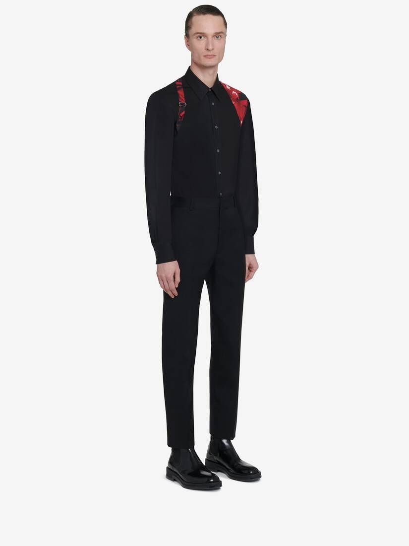 Men's Wax Flower Harness Shirt in Black - 4