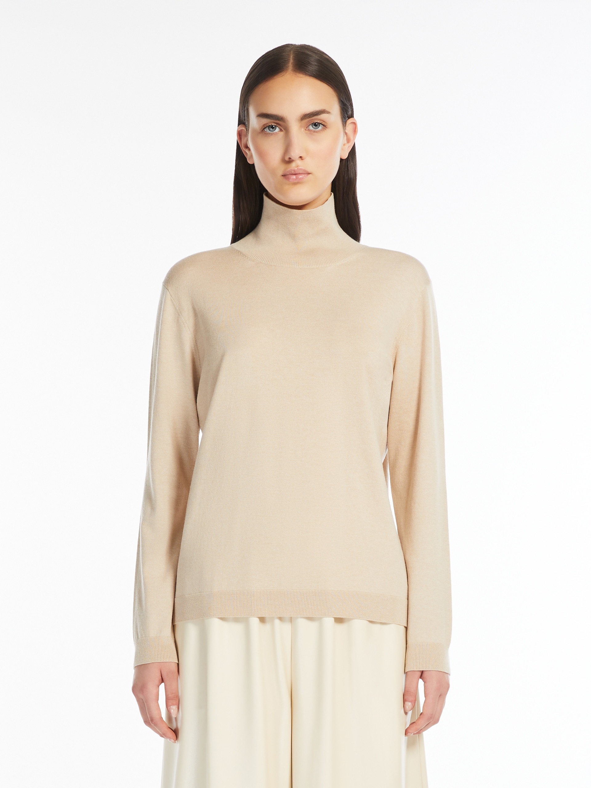 KIKU Silk and wool polo-neck sweater - 3