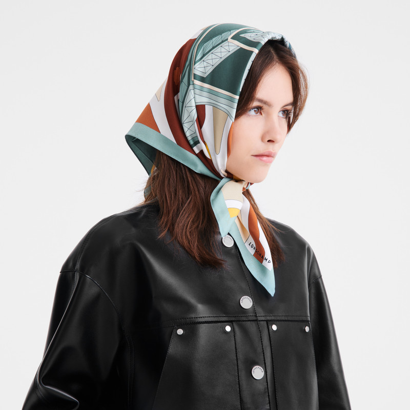 Longchamp Equestrian Tower Silk scarf 70 Vervain - OTHER outlook