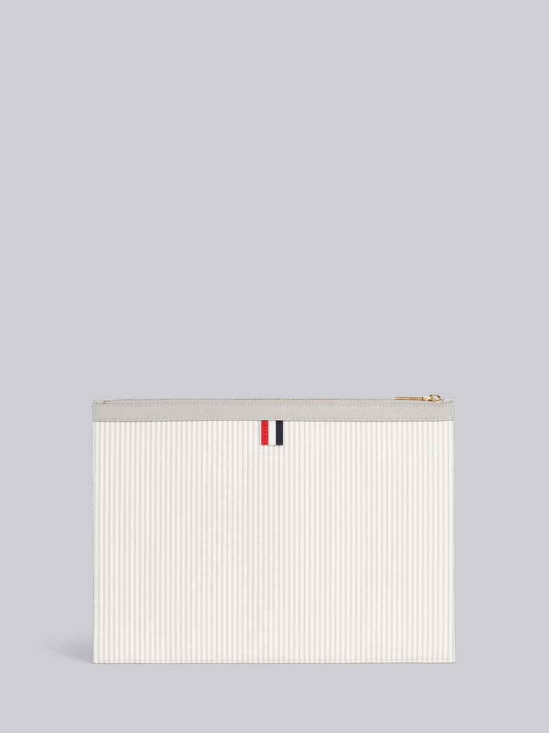 Light Grey Seersucker Calf Leather Medium Document Holder 3