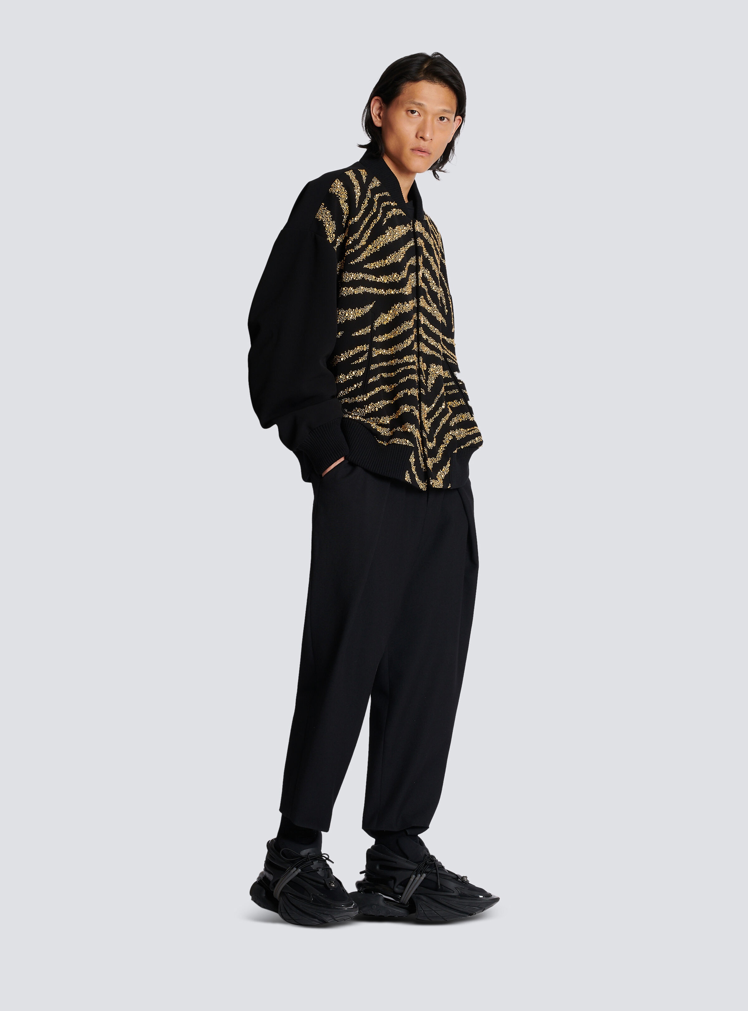 Zebra pattern bomber jacket - 3