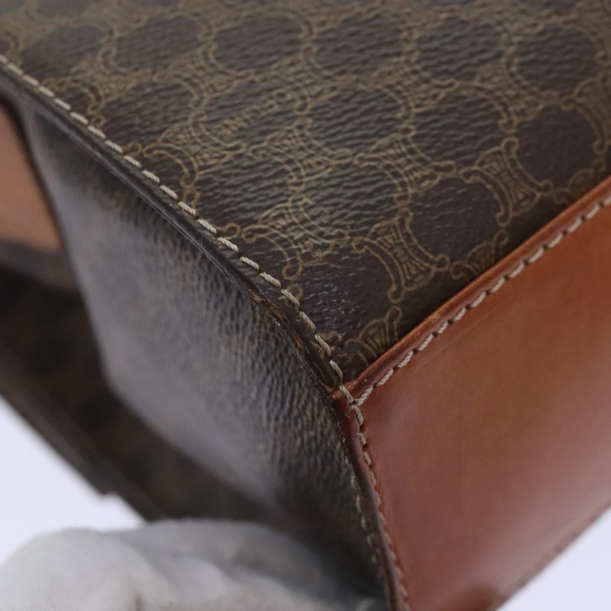 CELINE Macadam Canvas Shoulder Bag Pvc Leather Brown - 16