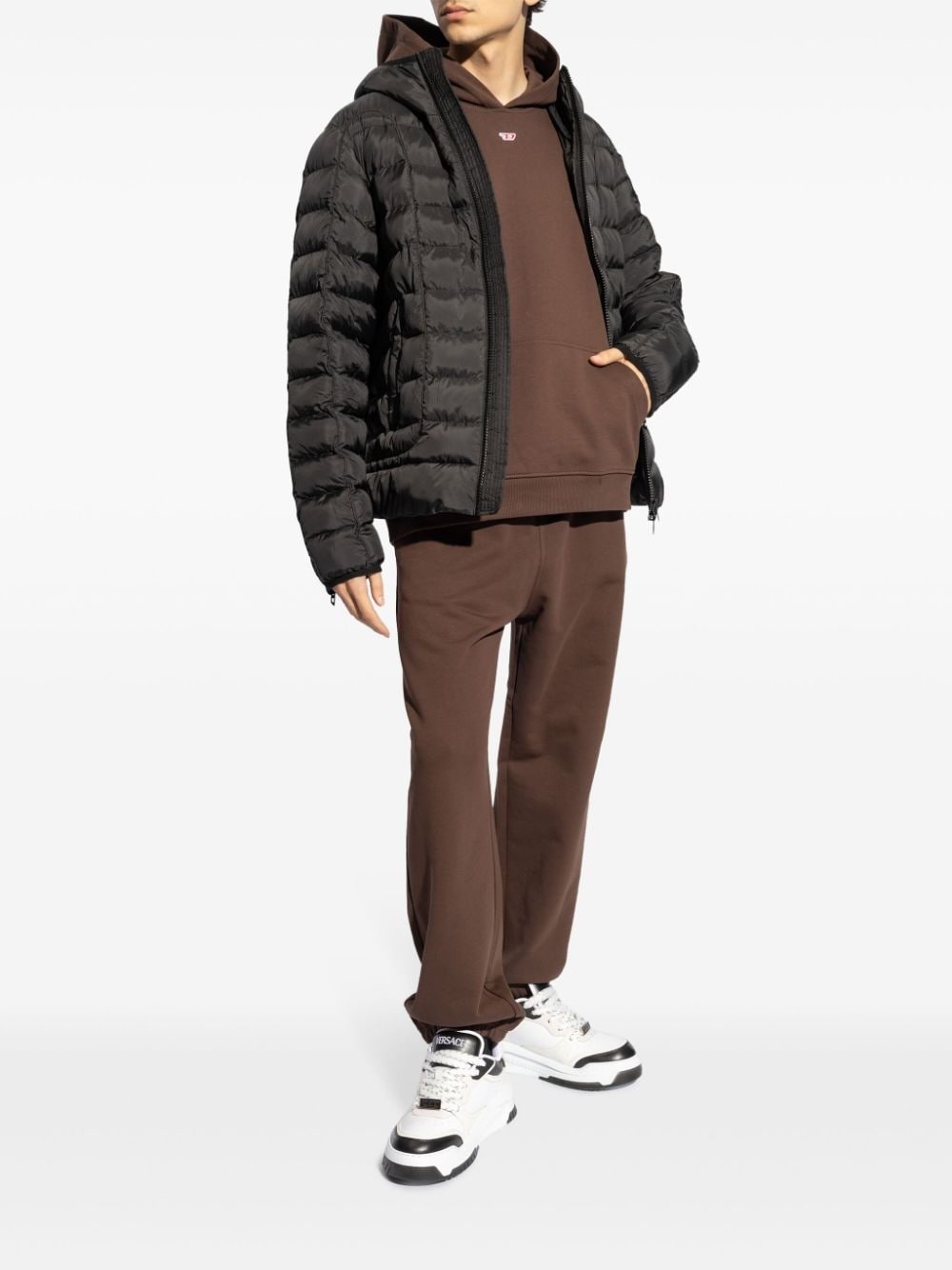 W-Stone logo-appliquÃ© puffer jacket - 2