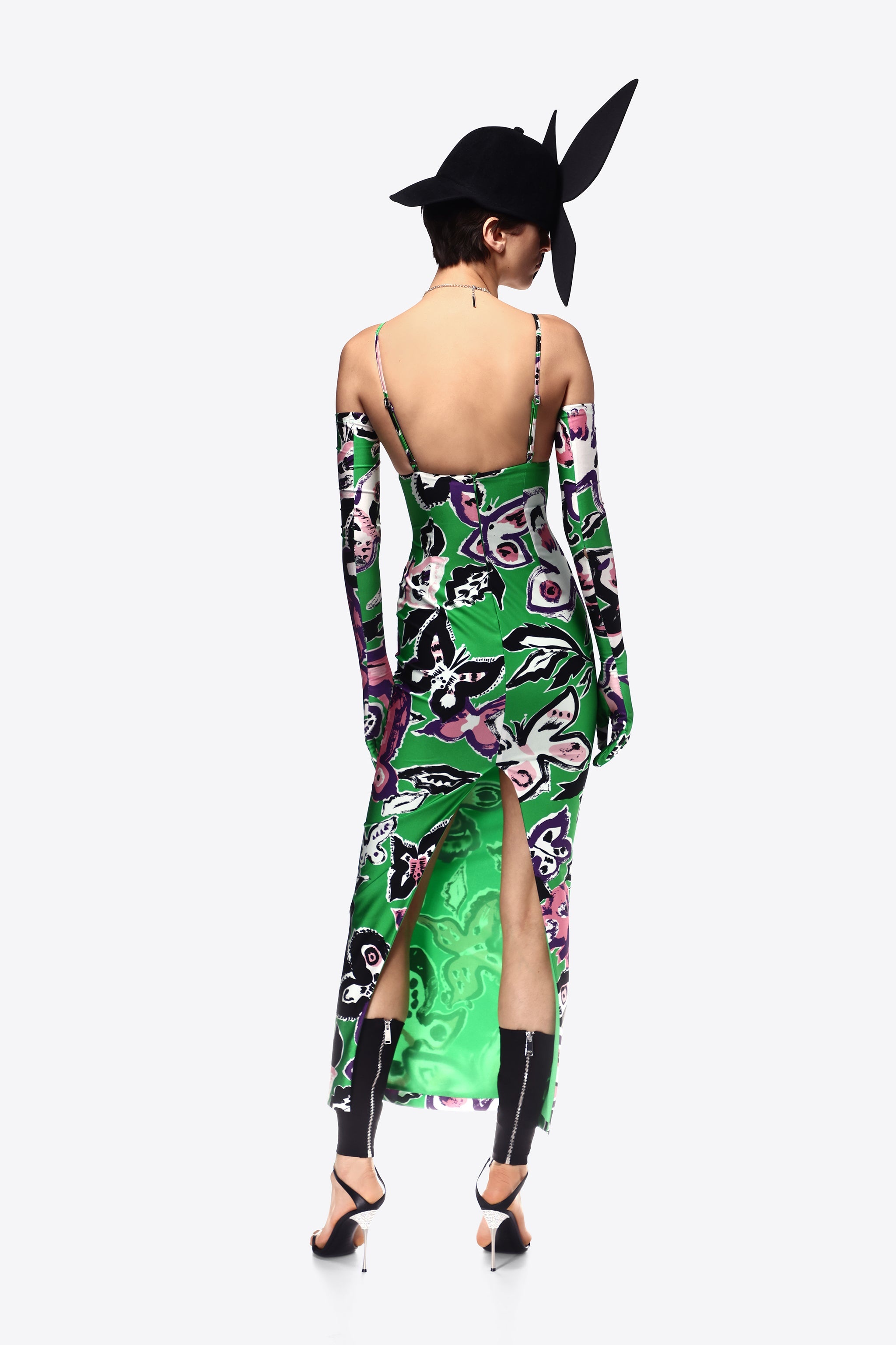BUTTERFLY PRINTED MAXI DRESS - 4