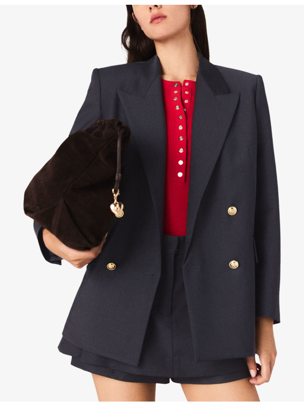Double-Breasted Peak-Lapel Stretch-Woven Blazer - 3