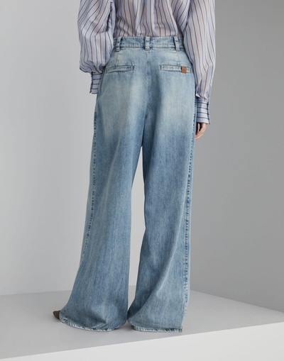 Brunello Cucinelli Soft denim baggy wide trousers outlook