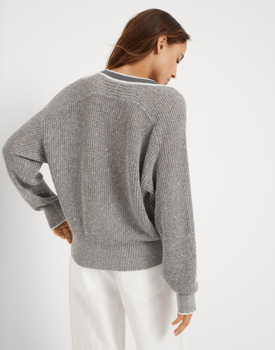 Brunello Cucinelli Linen English rib dazzling active sweater outlook