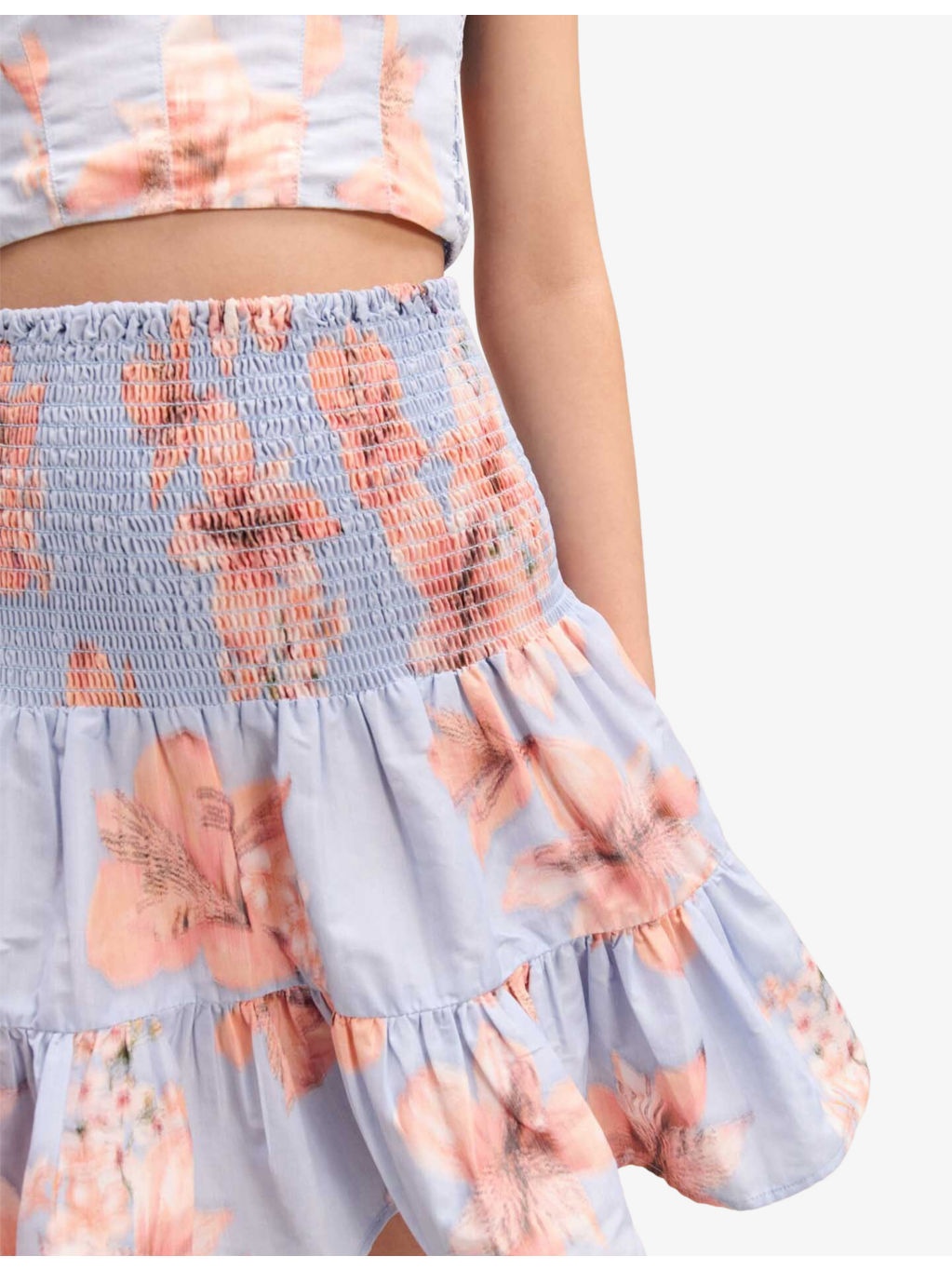 Floral-Print Elasticated-Waist Woven Mini Skirt - 7