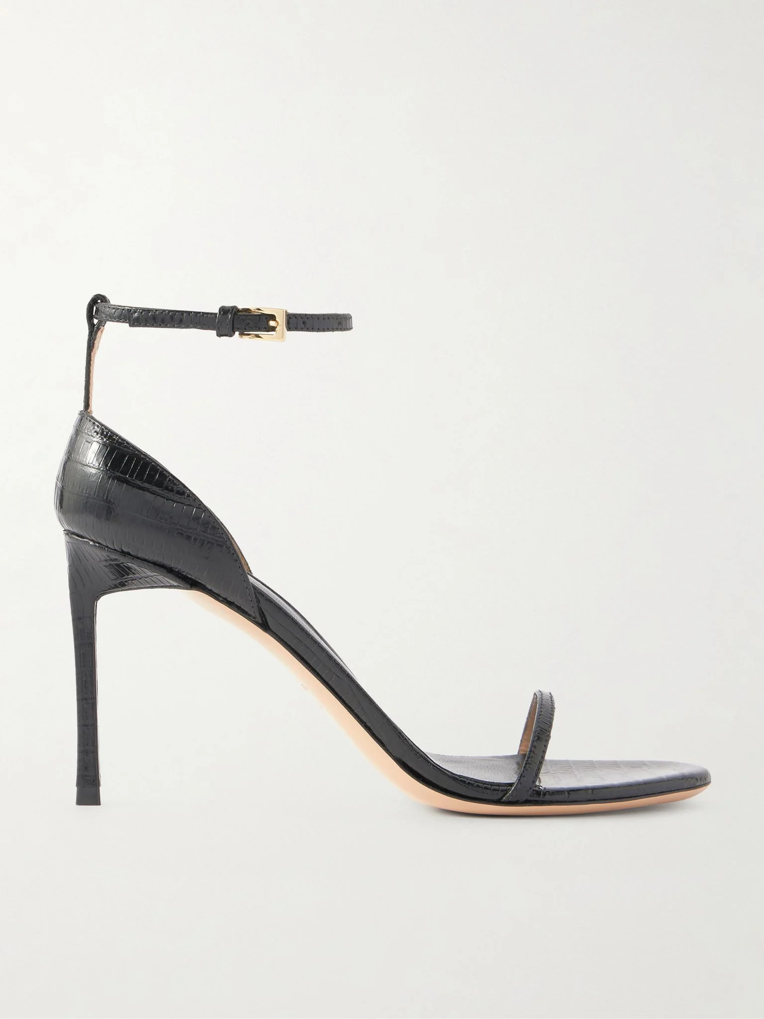 Vertigo 85 croc-effect leather sandals Black - 1