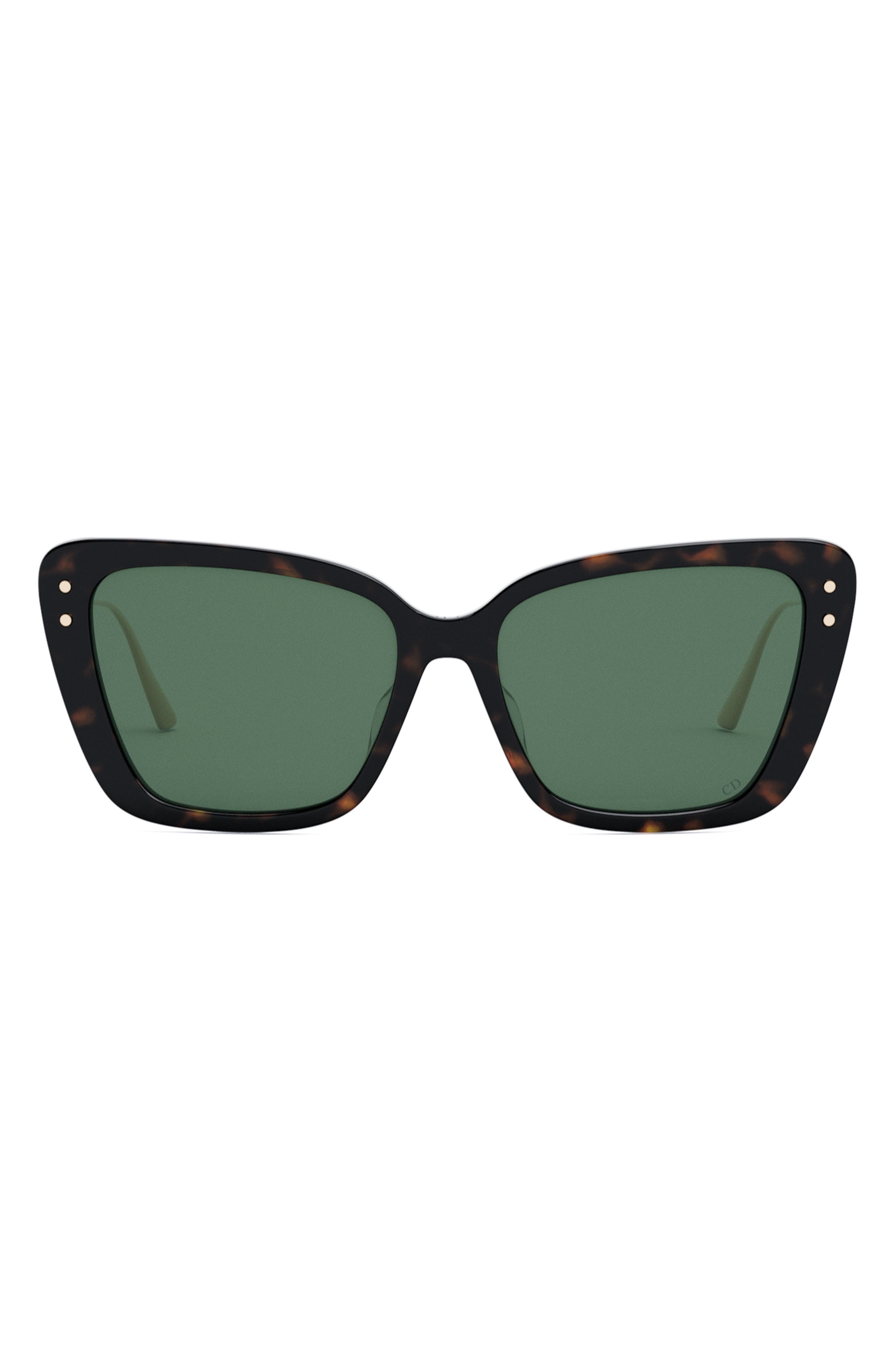 MissDior B5F 56mm Butterfly Sunglasses in Dark Havana /Green at Nordstrom - 1