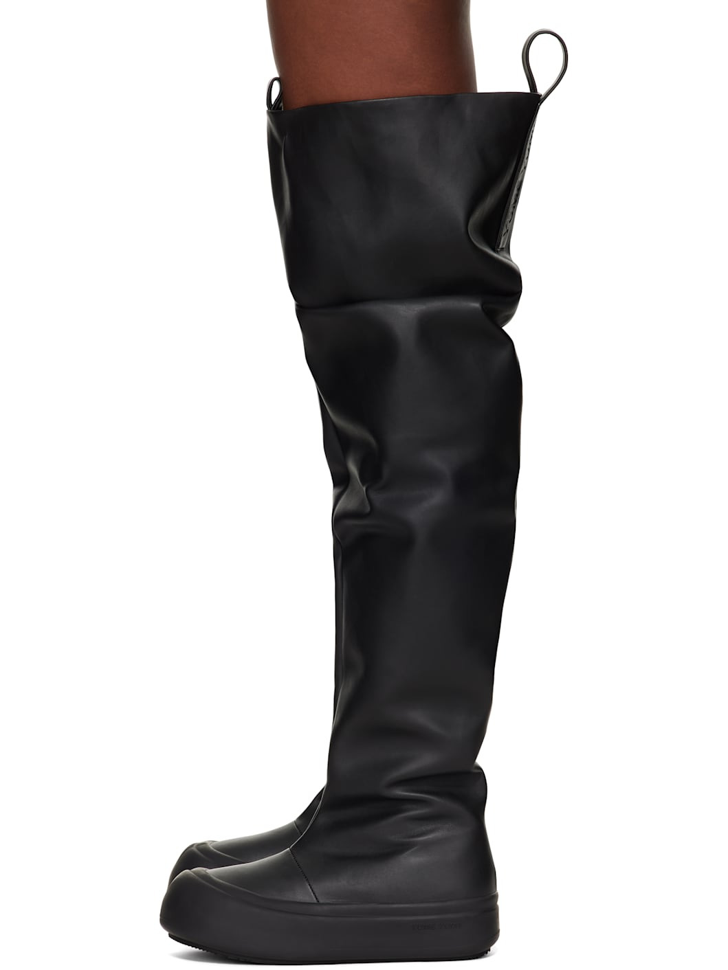 Black Thigh High Fisherman Boots - 3