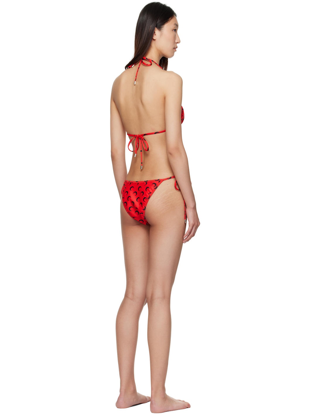 Black & Red Swimwear Jersey Bikini - 3