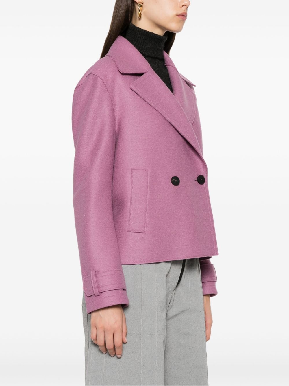 cropped wool jacket - 3