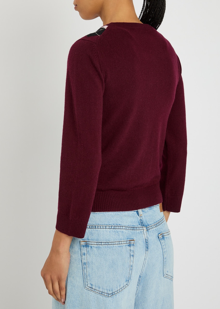 Ganni Patterned-intarsia Wool-blend Cardigan - 3